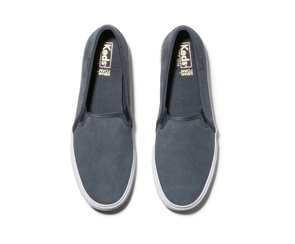 Slip Ons Keds Femme Grise - Double Decker Suede - 184-RMAZKE